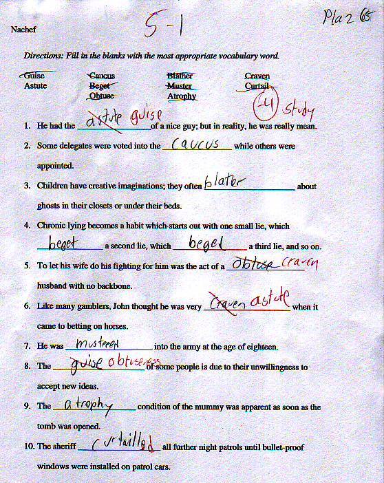 Vocab List 5 Review