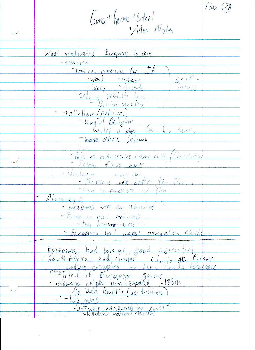 File:Guns, Germs, and Steel Video Notes Page 1.JPG